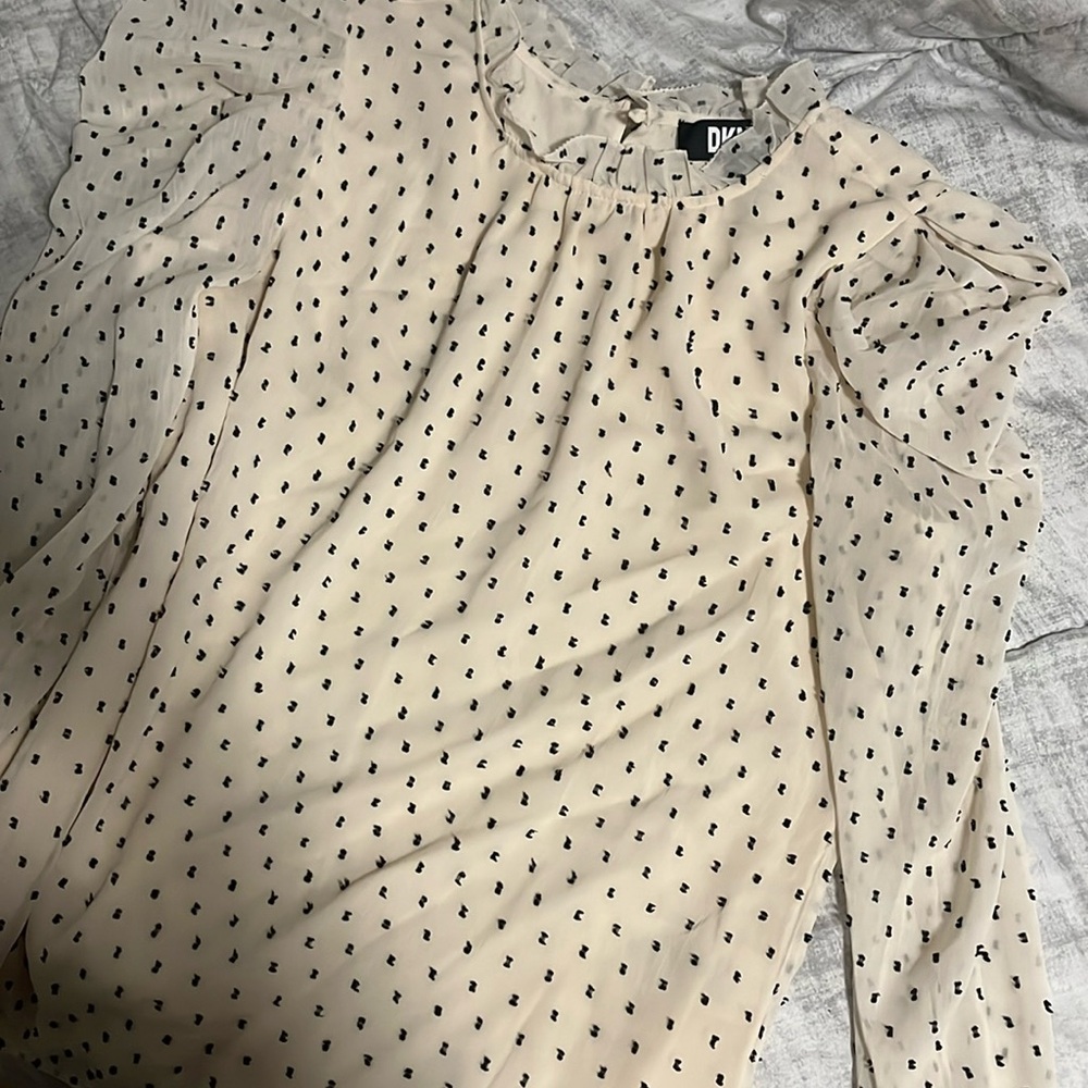 Cream and Black DKNY top